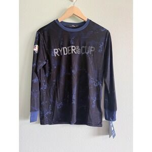 RLX‎ Ralph Lauren 2020 Ryder Cup Team USA  Long sleeve Navy Youth Med 10-12 NWT